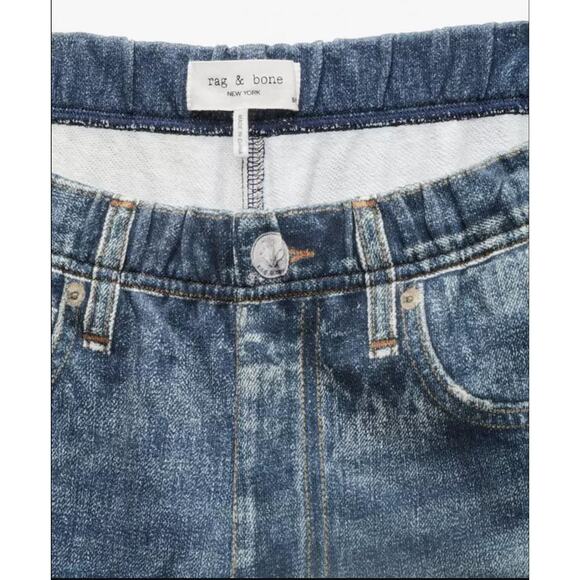 Rag & Bone Miramar Cotton Terry Wide Leg Pant XS Sweatpant Printed Jean - Picture 12 of 14